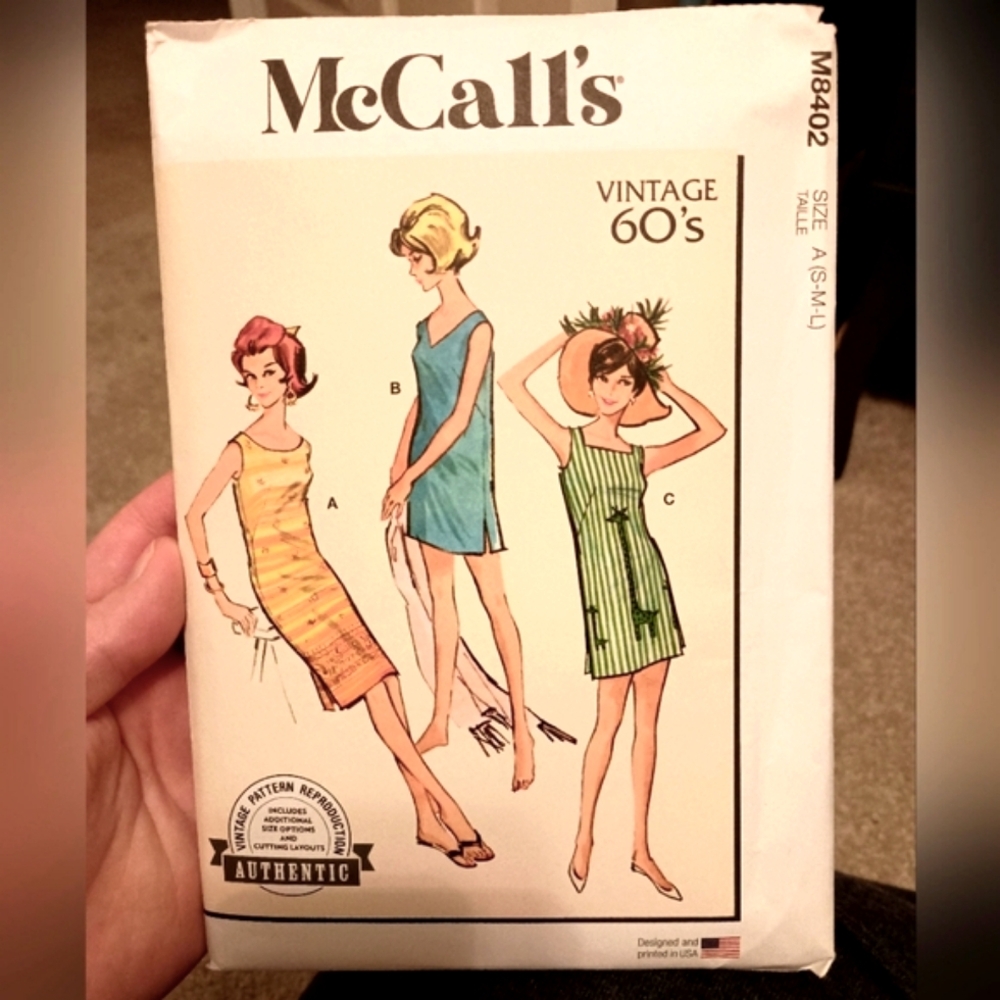 NWT McCalls Vintage (1960s) Summer Dress Patterns (Small, Medium, Large) M8402